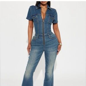 Women's Blue Denim Jumpsuit